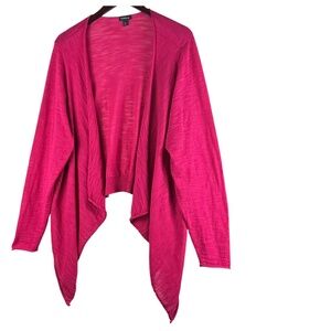 Torrid Sz 4 26 28 Open Cardigan Sweater Raspberry Pink Waterfall Flowy